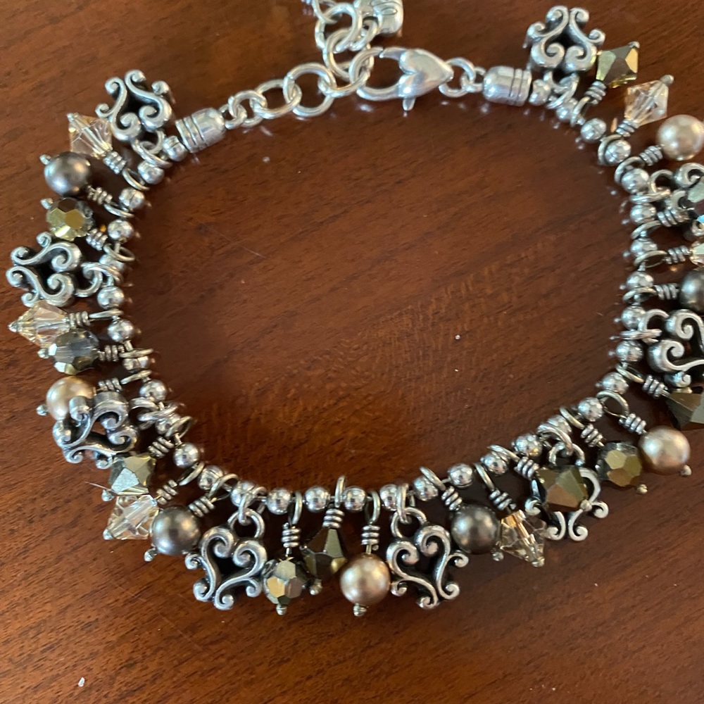 Brighton “CANNES’ Bronze Swarovski Crystal and Pearl Necklace and Bracelet - Picture 3 of 10
